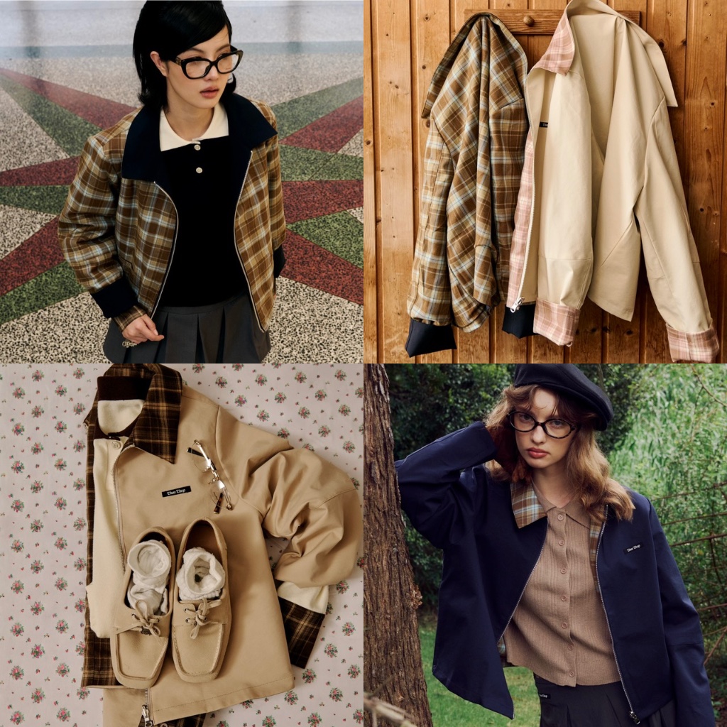 CHUUCHOP - (M-XL) Harper Jacket แจ็คเก็ตทรงโอเวอร์ไซส์ ใส่ได้ 2 ด้าน (C8447)