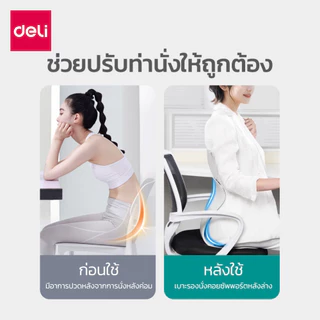 Deli เบาะนั่งรอง เบาะนั่งรองเพื่อสุขภาพ ปรับท่านั่ง มี 3 ขนาด น้ำหนักเบา พกพาสะดวก lumber Cushion