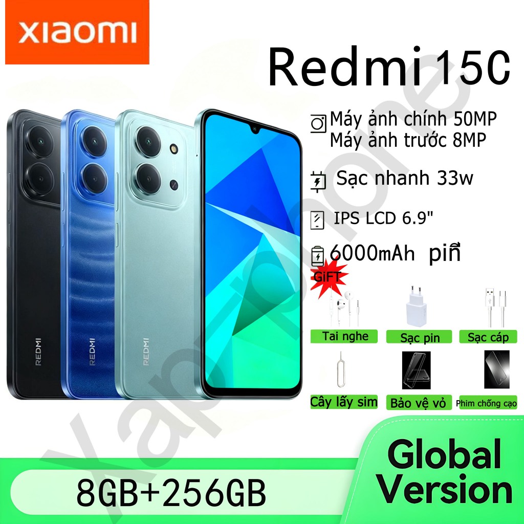 [New] Xiaomi Redmi 15C RAM8 |ROM 256 GB 4G จอใหญ่ เต็มตา 6.9 นิ้ว ความละเอียด HD+รับประกัน 12 เดือน