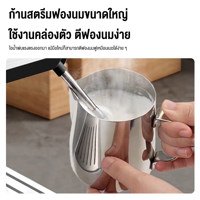 รับประกัน 1 ปี SOHEF เครื่องชงกาแฟ แบบบดในเครื่องเดียว 20bar 1600ML เครื่องชงกาแฟ เครื่องชงกาแฟอัตโนมัต เครื่องชงกาแฟสด thumbnail 7