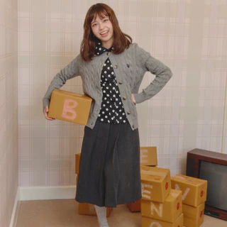Bemingskirt071(XS-4XL)-BMG Pleated Midi Skirt – ลุคสุภาพที่มีดีเทล ดูดีได้ทุกวันในแบบ BEMING