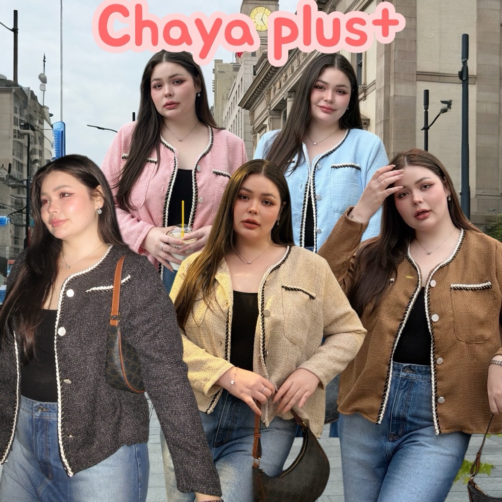 📍ส่งด่วน🛵(CP) เสื้อสูทเสื้อคลุมไซร์ใหญ่เนื้อผ้าทอทวิสสาวอวบ อก 40-52