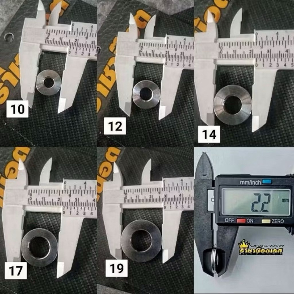 แหวนเรียบ สแตนเลสหนา เบอร์10,12,14,17, 19. ดูรายละเอียดจากภาพสินค้าที่วัดไว้ได้เลยค่ะ