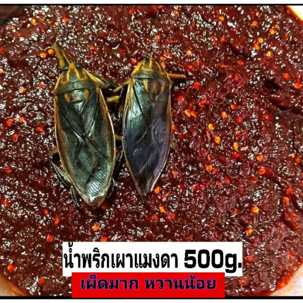 น้ำพริกเผาแมงดา 500g. เผ็ด หอม ไม่หวาน (ใส่หัวเชื้อและปั่นตัวแมงดาใส่ในน้ำพริก)