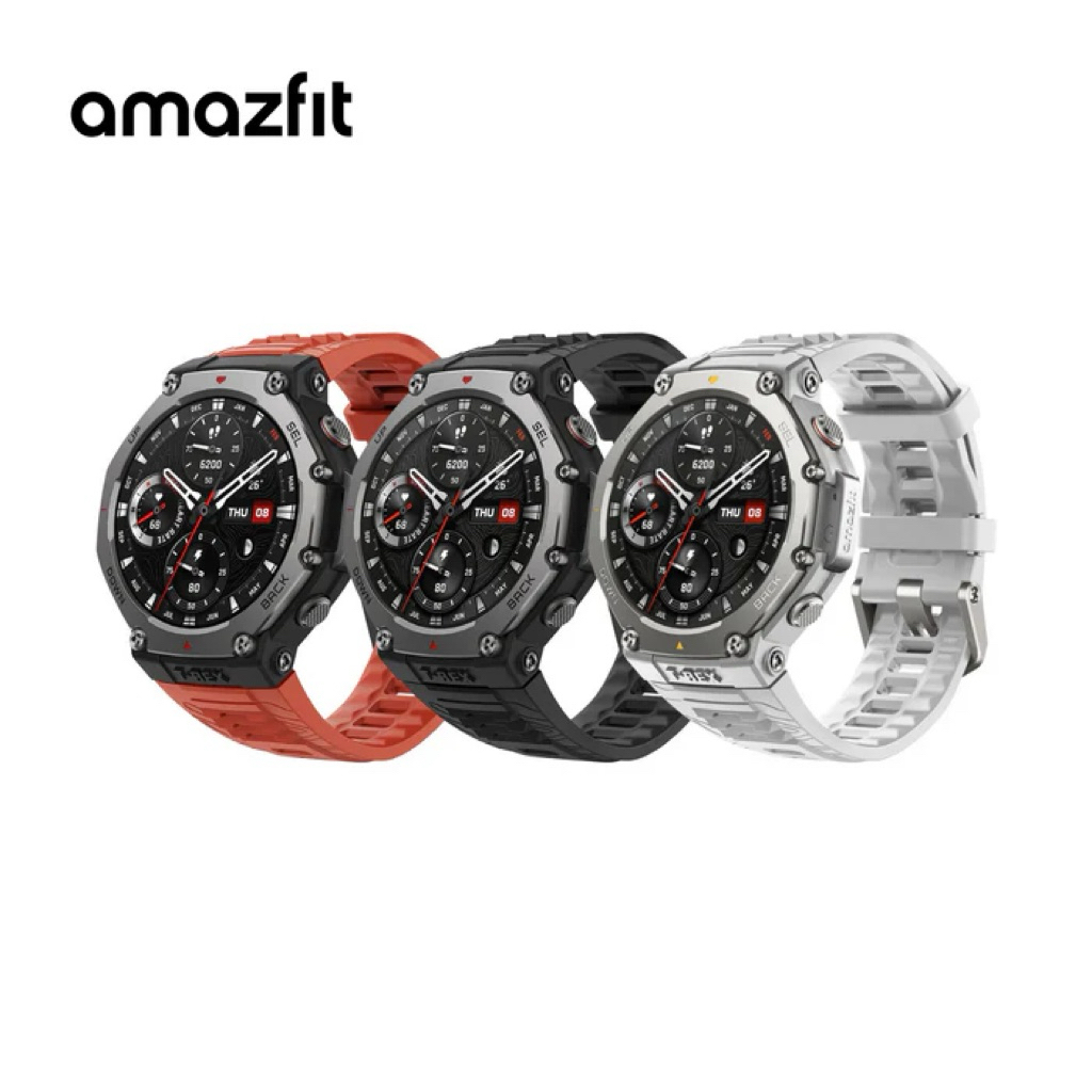 นาฬิกาสมาร์ทวอทช์ Amazfit T-Rex 3 หน้าจอ AMOLED ขนาด 1.5 นิ้ว  ความสว่าง 2000 nits กันน้ำ 10ATM Typical use 27 days