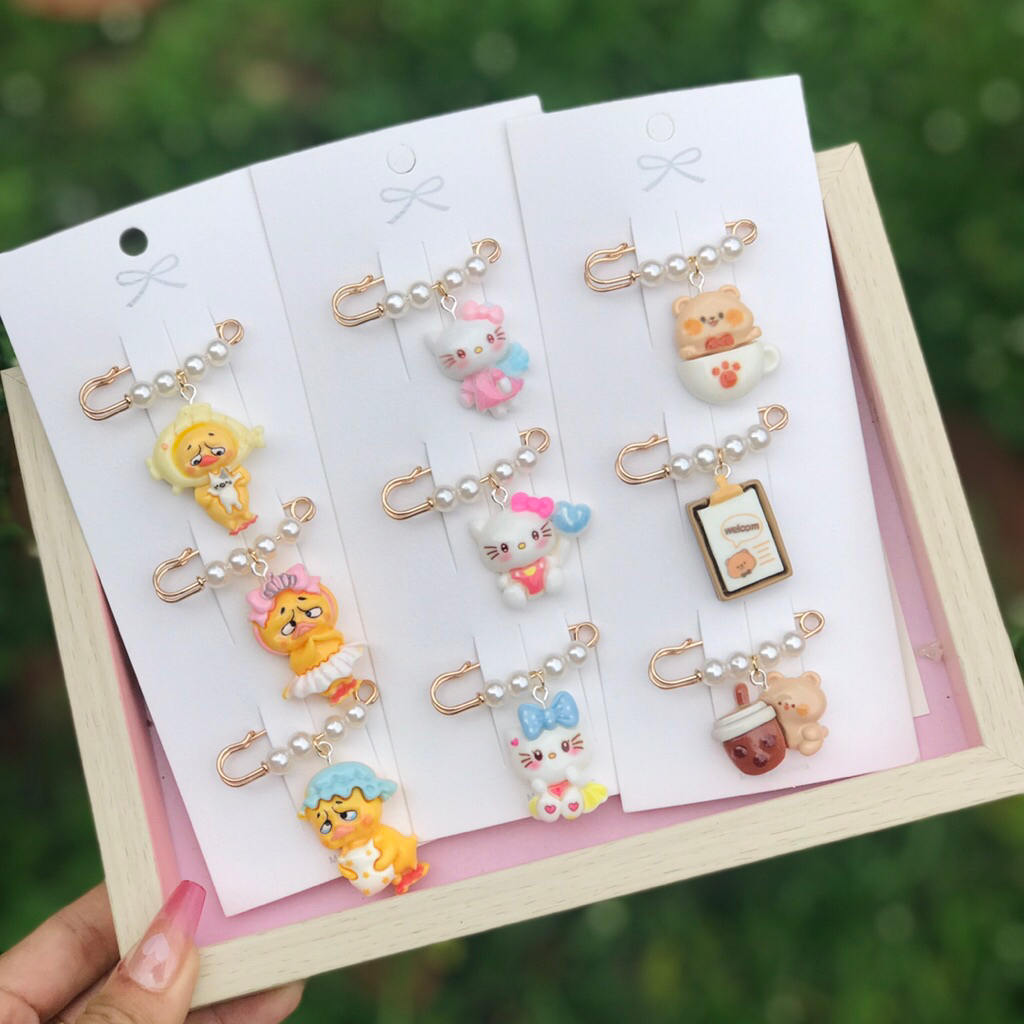 💜B1A เข็มกลัด 3 ชิ้น ขนาด 3.8 ซม. ติดเสื้อผ้า กระเป๋า ผ้าคลุม ฮิญาบ ปรับเอวกางเกง สัญลักษณ์คนท้อง พร้อมส่ง