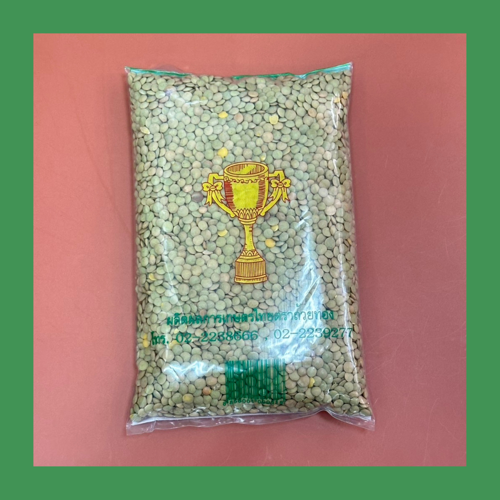 เลนทิลเขียว มาซูเขียว 500 กรัม Green lentil, Masoor Green 500g ถั่วเลนทิล
