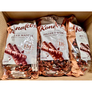 มาใหม่ !! Roshen Konafetto เวเฟอร์ม้วนกรอบเคลือบช็อกโกแลตสอดไส้ครีม นำเข้าจากยูเครน ขนาด1,000 กรัม มี110 ชิ้นคุ้มมากก!!
