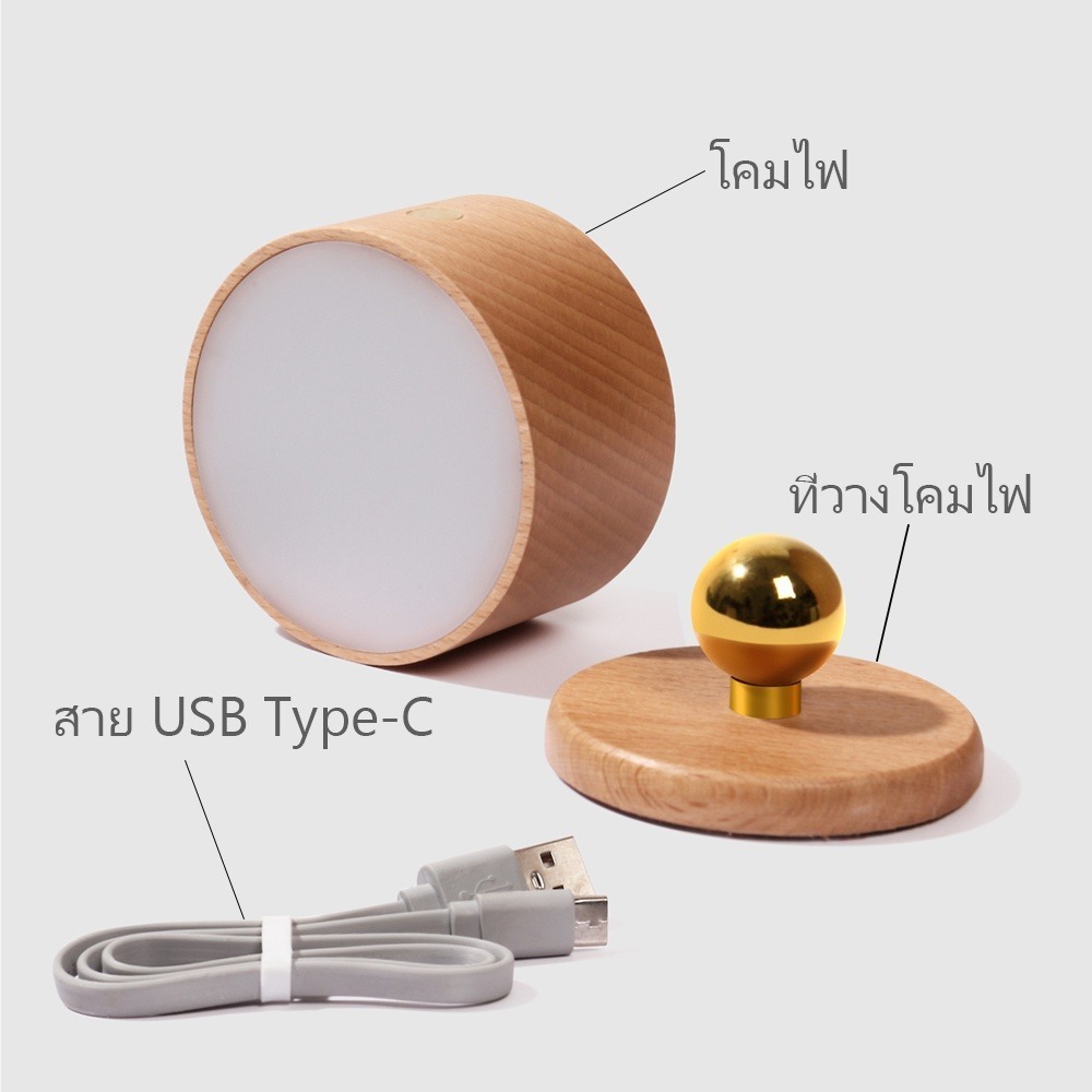 โคมไฟข้างเตียงสัมผัสลายไม้ ไฟทางเดินห้องนอนสไตล์มินิมอล โคมไฟติดผนังห้องนั่งเล่น ไฟกลางคืนสร้างสรรค์ - รูปที่ 4