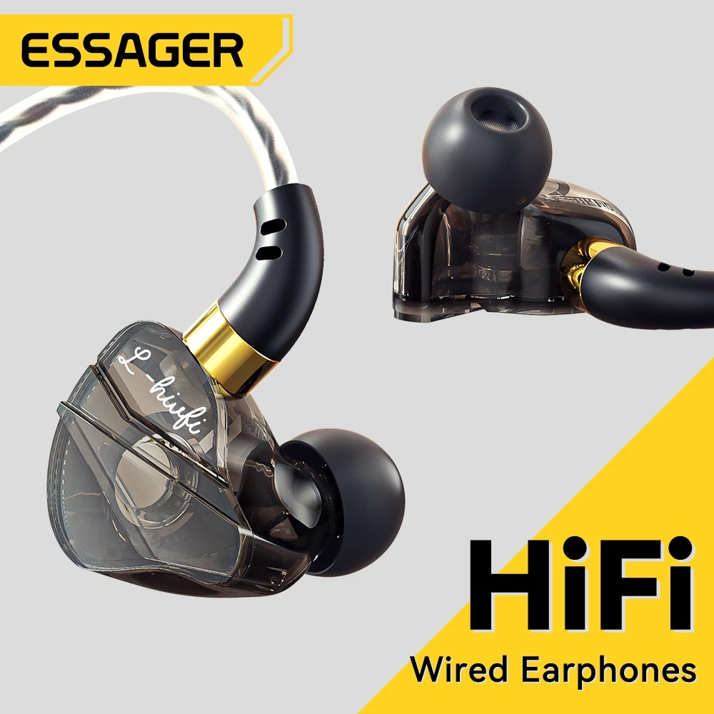 Essager HIFI (3.5 มม./Type-C) หูฟังอินไลน์สำหรับเล่นกีฬา สวมใส่สบาย คุณภาพเสียงไร้การสูญเสีย