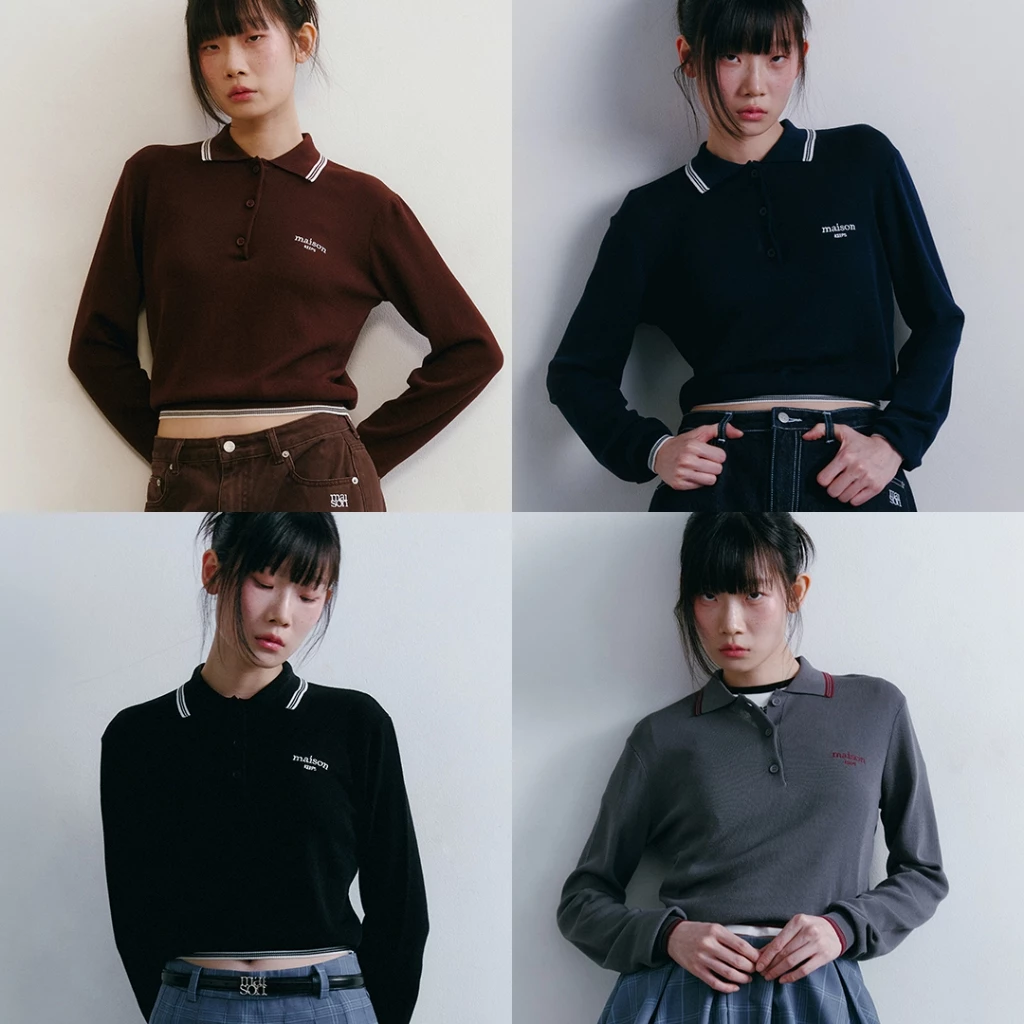 maison KEEPS | Gracie Knitted Long Sleeve Polo | เสื้อโปโลไหมพรม