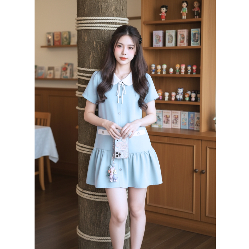 【XS-5XL】 มินิเดรส ดีเทลเเต่งโบว์ ใส่เดท โทนสีพื้นมินิมอล เดรสสาวอวบ ดีไซส์พรางหุ่น สำหรับสาวพลัสไซซ์ - รูปที่ 3