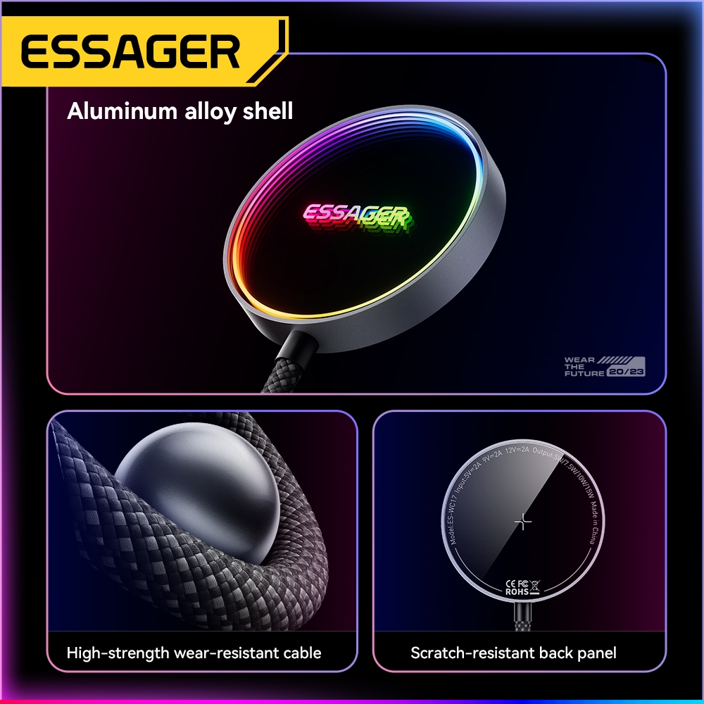 Essager 15W Magnetic Wireless Charger (พร้อมแผ่นแม่เหล็ก) รูปที่ 8