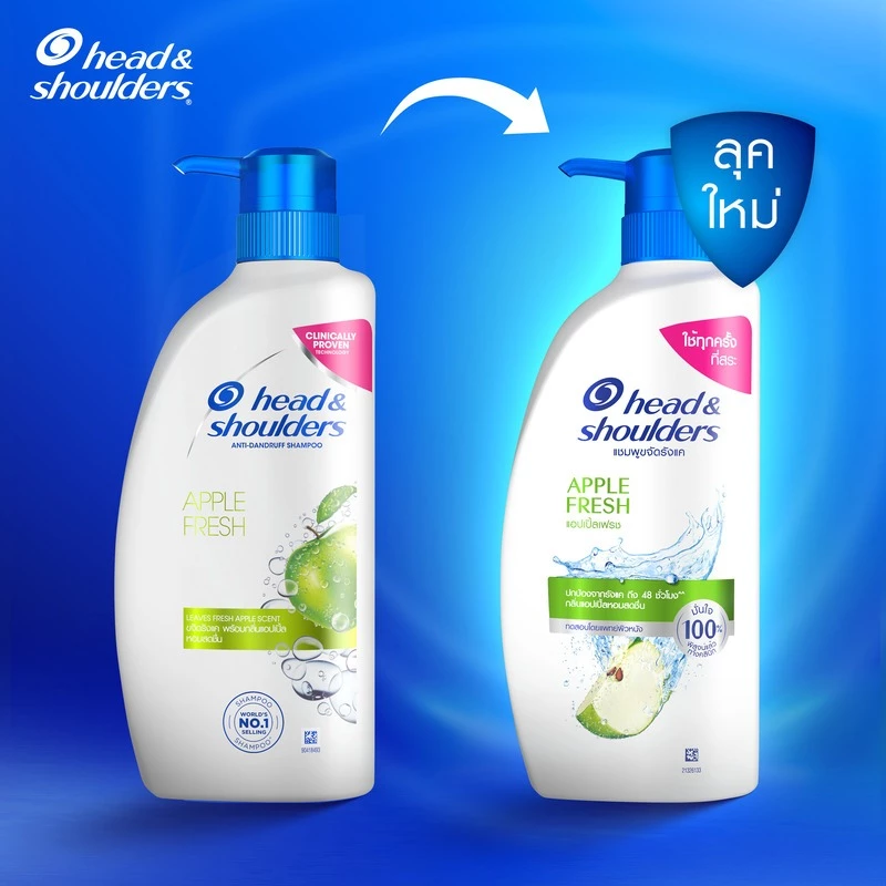 [แพคคู่] Head and Shoulders แชมพูขจัดรังแค สูตร แอปเปิ้ลเฟรช 370 มล x2|Anti Dandruff Shampoo Apple Fresh ผลิตภัณฑ์ดูแลผม thumbnail 4