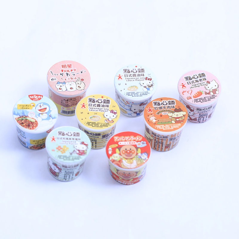 j238ถังมาม่าญี่ปุ่นจำลองของจิ๋วแพ็คละ 8ชิ้น