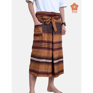 กางเกงเล ขาสั้น 3 ส่วน ขาก๊วย ลายโสร่งชาย มีเชือกผูก ผ้านิ่ม…