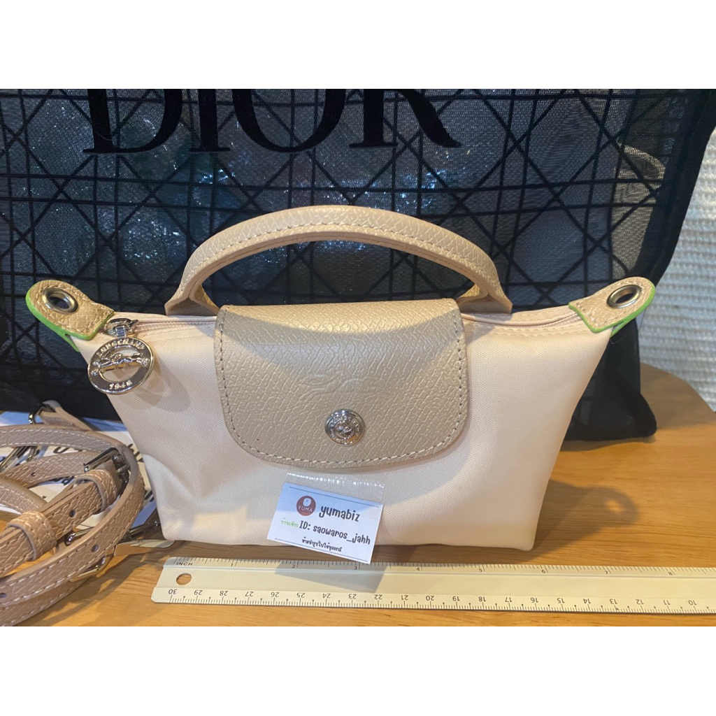 used มือสองของแท้ longchamp สีครีม