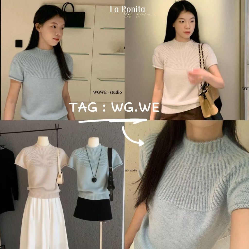 ✅️พร้อมส่ง จาก🇹🇭 NEW✨️ TAG: WG.WE 🇰🇷 เสื้อคอปีน ไหมพรม ลาย✅️พร้อมส่ง จาก🇹🇭 NEW✨️ TAG: WG.WE 🇰🇷 เสื้อ