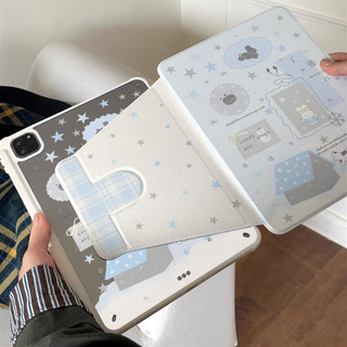💫พร้อมส่ง💫เคสไอแพด Gen11 หมุนได้ 360° Snowy Bunny มีที่ใส่ปากกา อะคริลิก iPad Gen10 Air7 Pro11 mini7