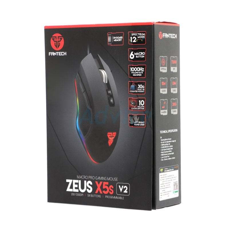 MOUSE FANTECH ZEUS X5S V2 GAMING BLACK