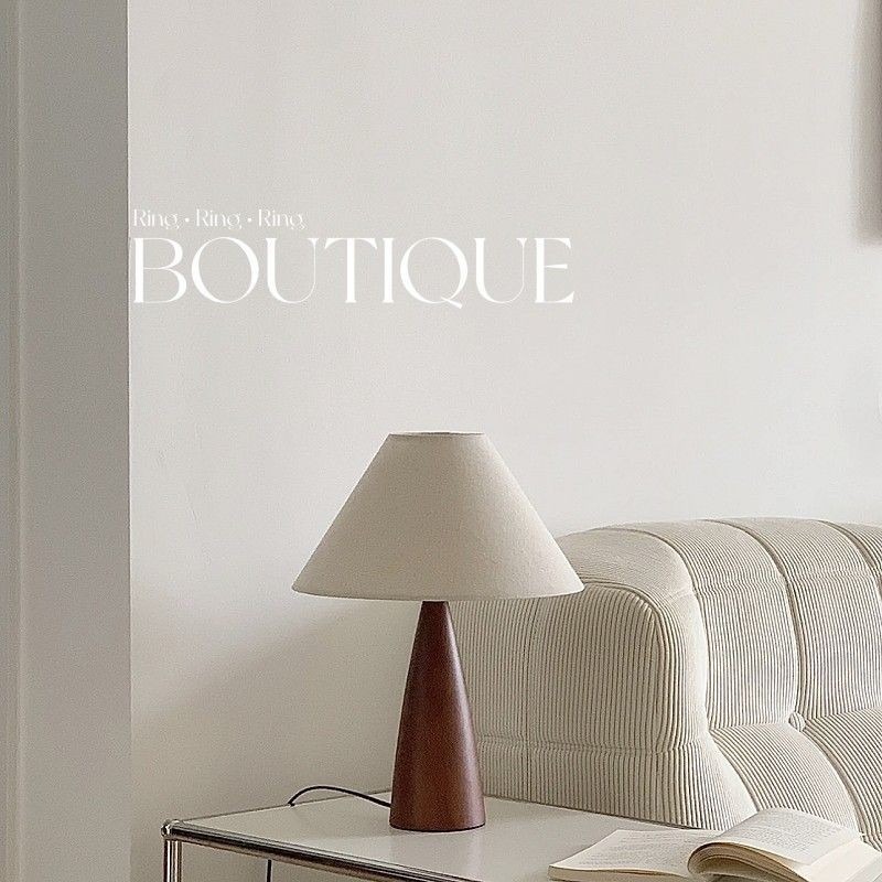 ⭐โคมไฟตั้งโต๊ะ⭐โคมไฟตั้งโต๊ะเตียงย้อนยุคนอร์ดิก,โคมไฟตั้งโต๊ะห้องนอนผ้าไม้เนื้อแข็งที่เรียบง่าย