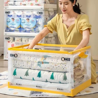 FORYO กล่องเก็บของความจุ 120 ลิตร พับได้และวางซ้อนกันได้ เหมาะสำหรับเก็บของเล่น ขนาดเล็ก 🔥สินค้าจุด🔥