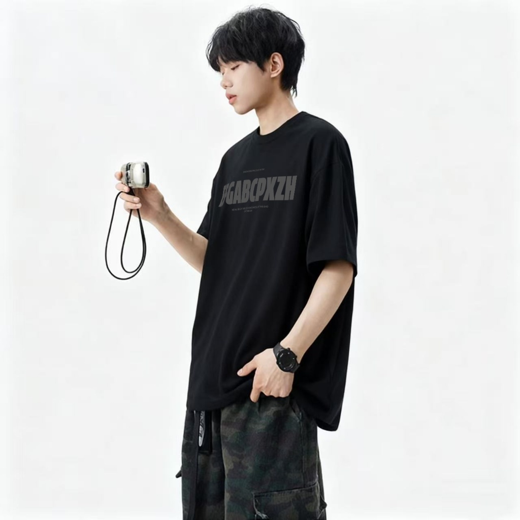 SSR เสื้อยืด เสื้อยืดผู้ชาย แขนสั้น เสื้อคนอ้วน oversize