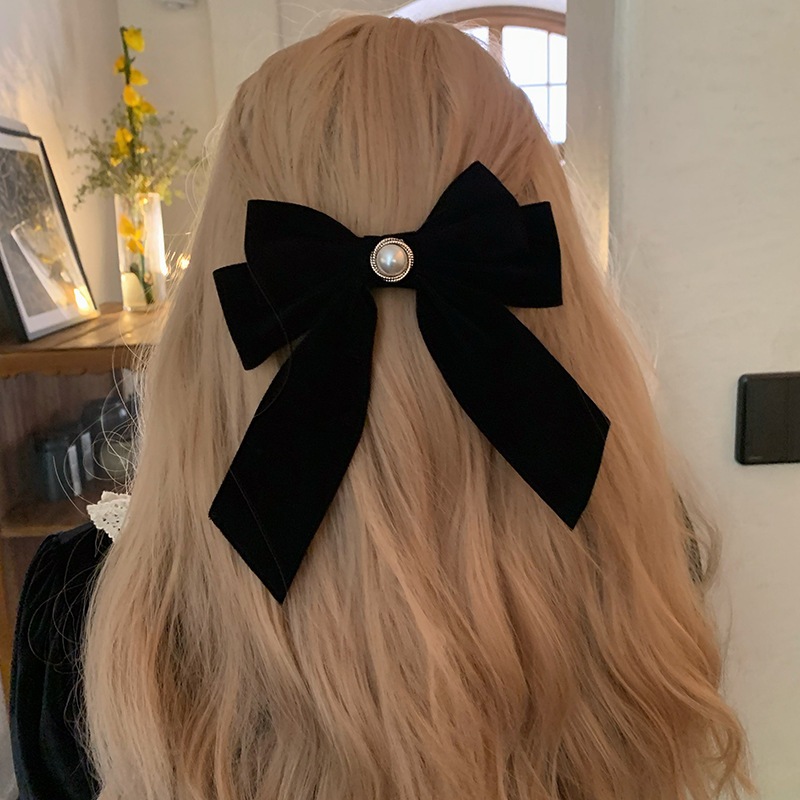 Rubuyou กิ๊บติดผม ผ้ากํามะหยี่ ประดับโบว์ สีดํา ย้อนยุค เข้ากับทุกการแต่งกาย สําหรับผู้หญิง เครื่องประดับผมแฟชั่น-COD💖 - รูปที่ 3