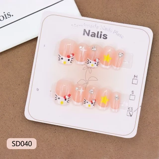 (SDNail Artไซส์ XS-S-M)มีสินค้าพร้อมส่งในประเทศไทย เล็บปลอมสไตล์โมเดิร์น ใช้งานง่าย 10 ชิ้นต่อชุดมีสติกเกอร์แถมมาให้ด้วย