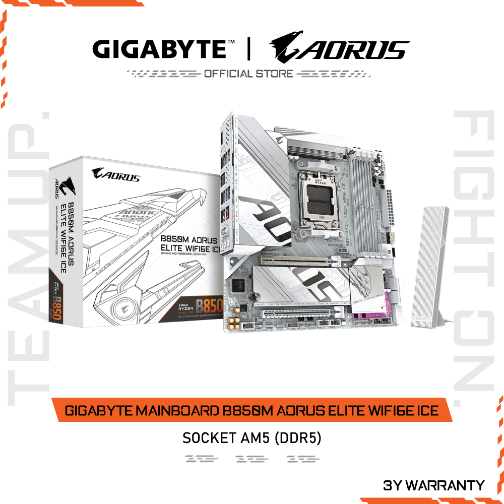 GIGABYTE MAINBOARD B850M AORUS ELITE WIFI6E ICE เมนบอร์ด B850M A ELT WF6E ICE-1.1