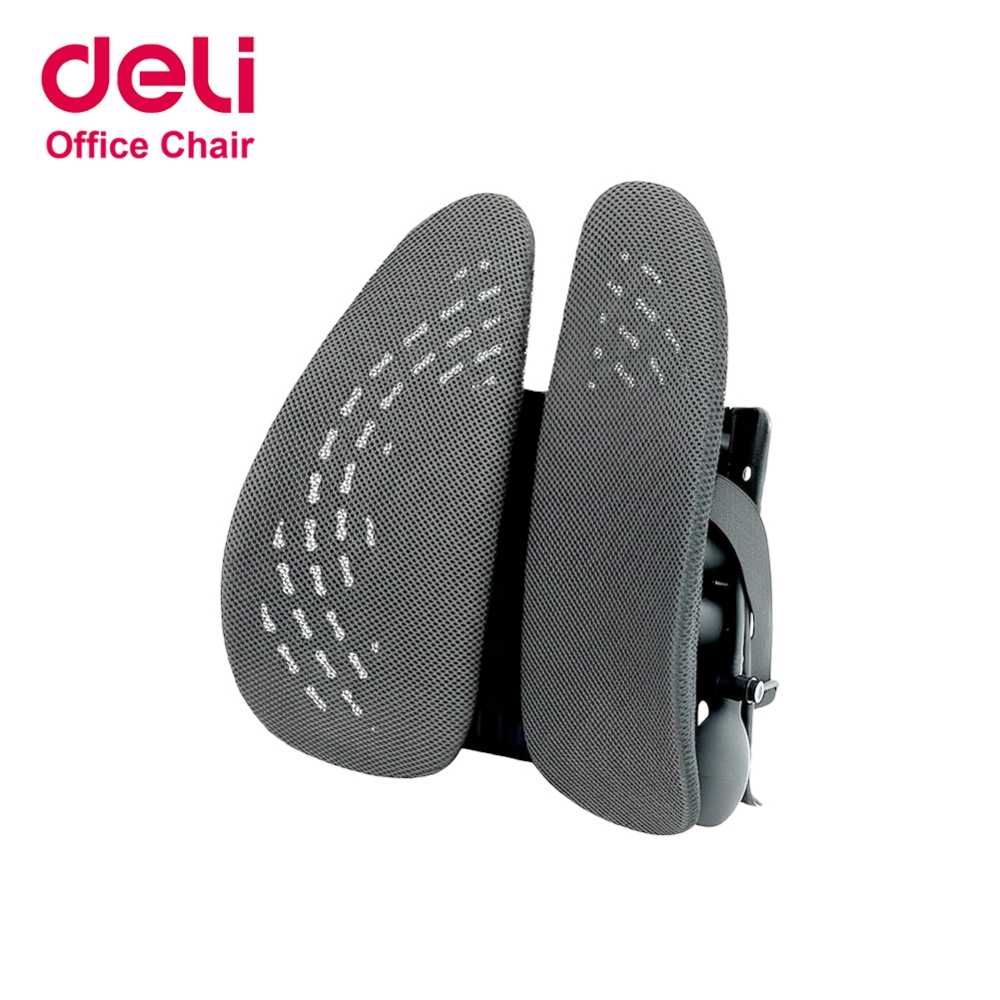 Deli เบาะรองหลังพื่อสุขภาพ ปรับระดับลมได้ ผ้าตาข่าย ระบายอากาศได้ดี นั่งสบาย Lumbar Support