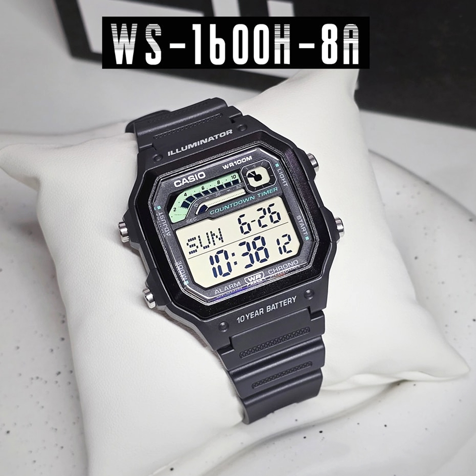 Casio Standard นาฬิกาข้อมือ รุ่น WS-1600H (WS-1600H-1A,WS-1600H-2A,WS-1600H-8A)