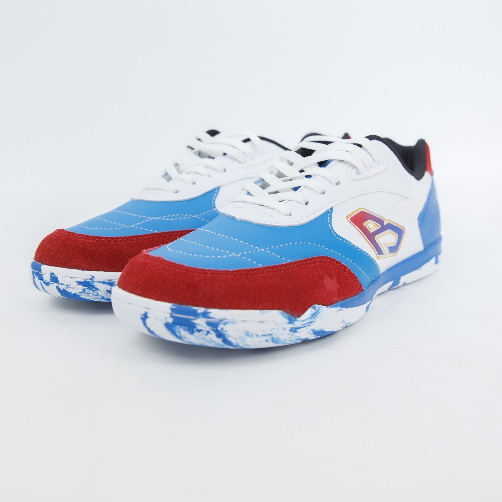 รองเท้าฟุตซอล Breaker (BK1230) หน้าหนังกลับ พื้นลายหินอ่อน แถม 1 Socksy ขาว [ฟรีถุงเท้ากันลื่น]