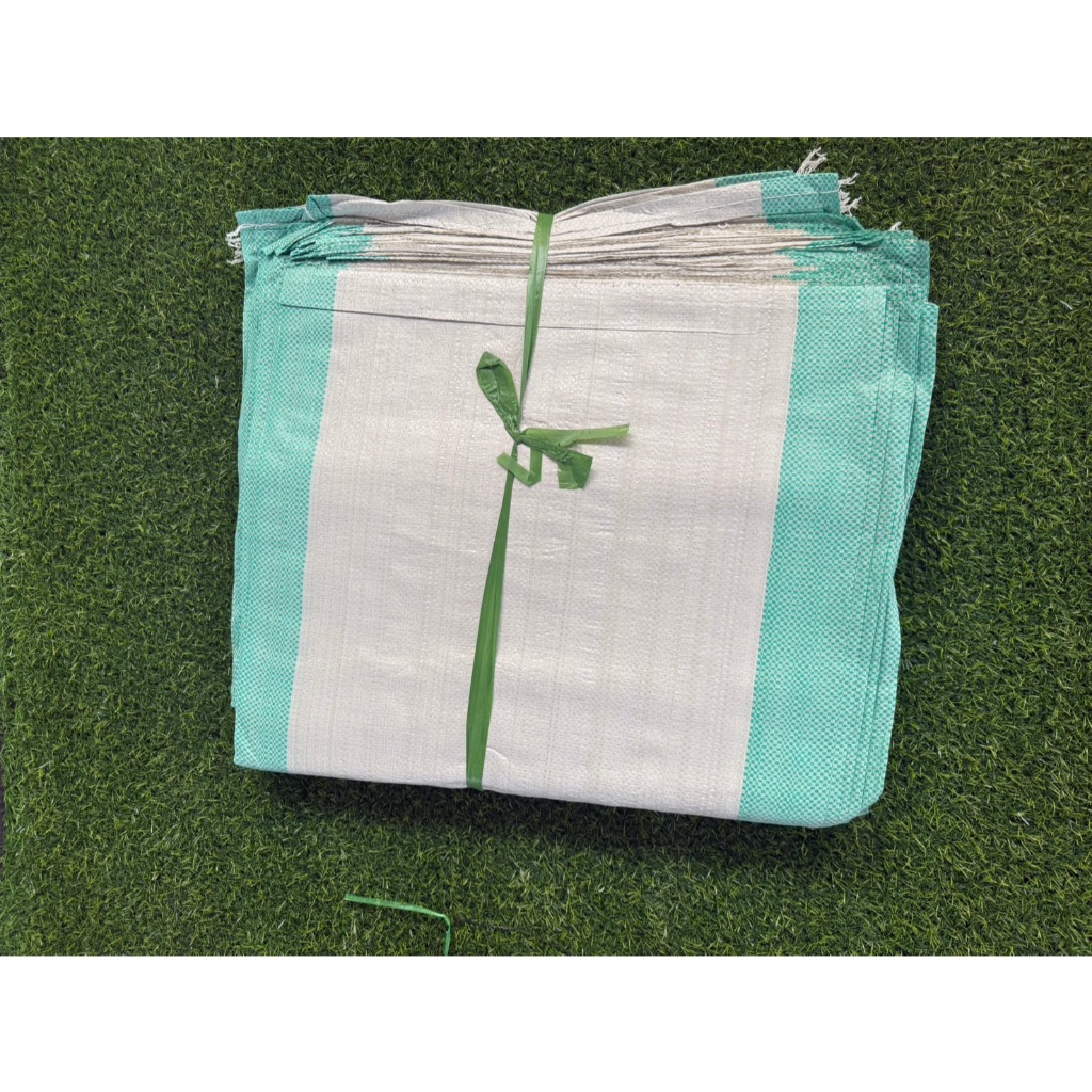 จัดโปร!! กระสอบนิ่มมือ1 (สีเขียว20×36 นิ้ว) จำนวน 100 ใบ บรรจุได้ 30 กิโลกรัม