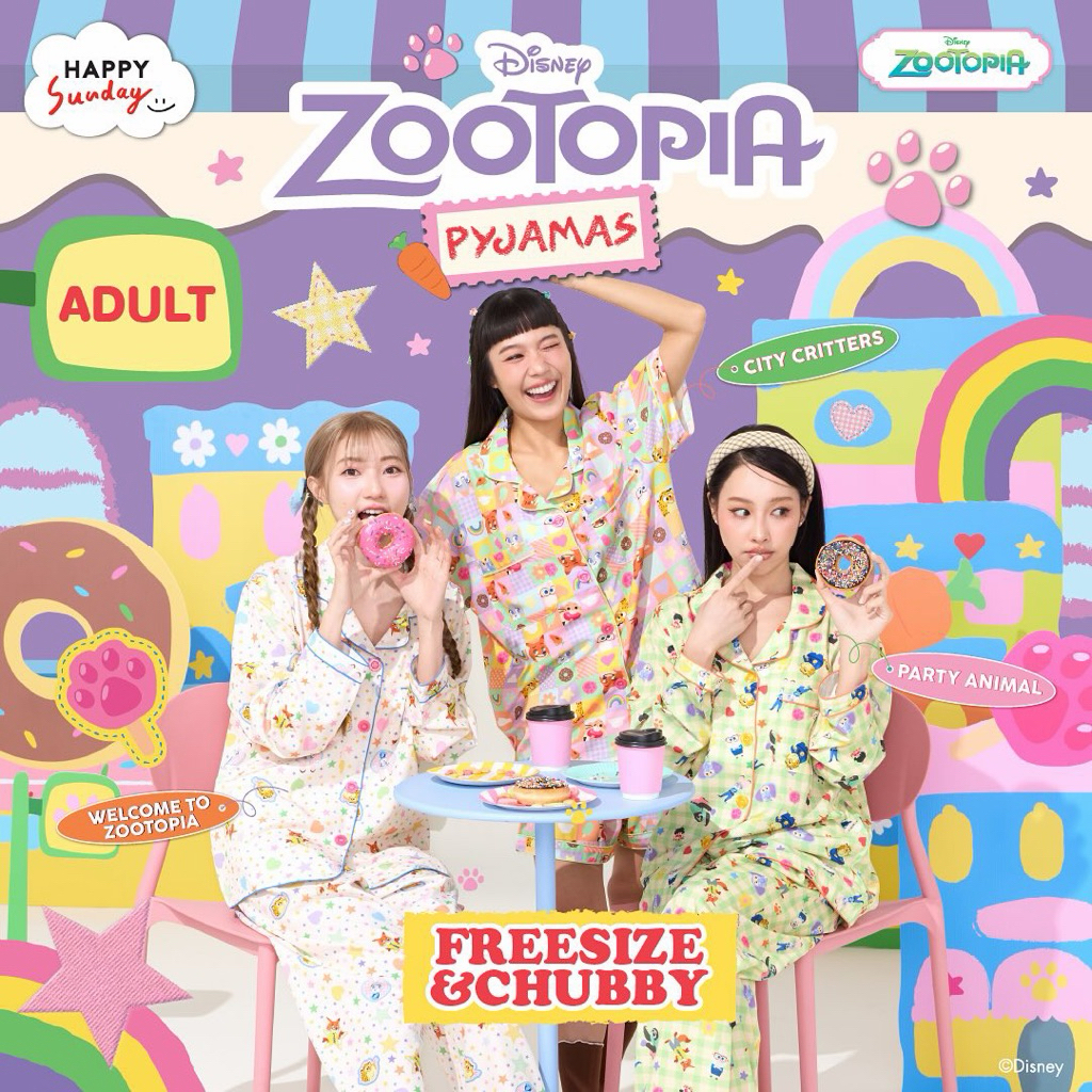 ชุดนอน Zootopia City & Party Animal จาก Happy Sunday