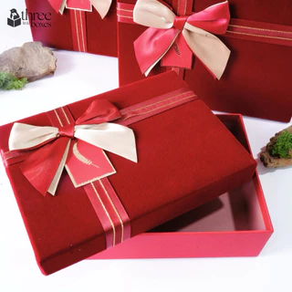 กล่องของขวัญสำเร็จรูป รุ่นVelvet ผ้ากำมะหยี่พรีเมี่ยม มีให้เลือก 2 สี กล่องของขวัญ ใส่ของรับไหว้ Gift box