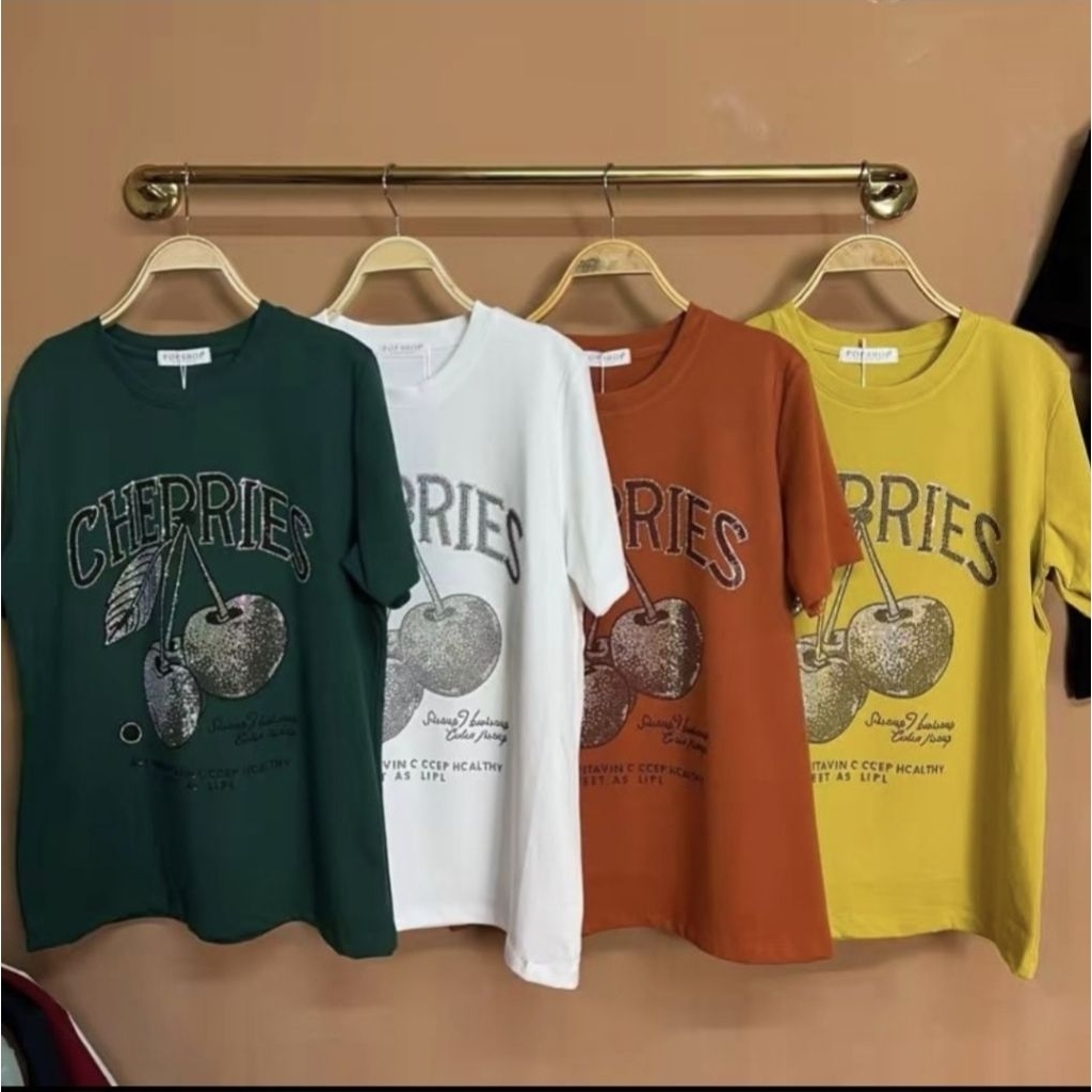 เสื้อยืดป้ายPOPSHOP รุ่น เชอรี่ อก40"-46" ยาว27“