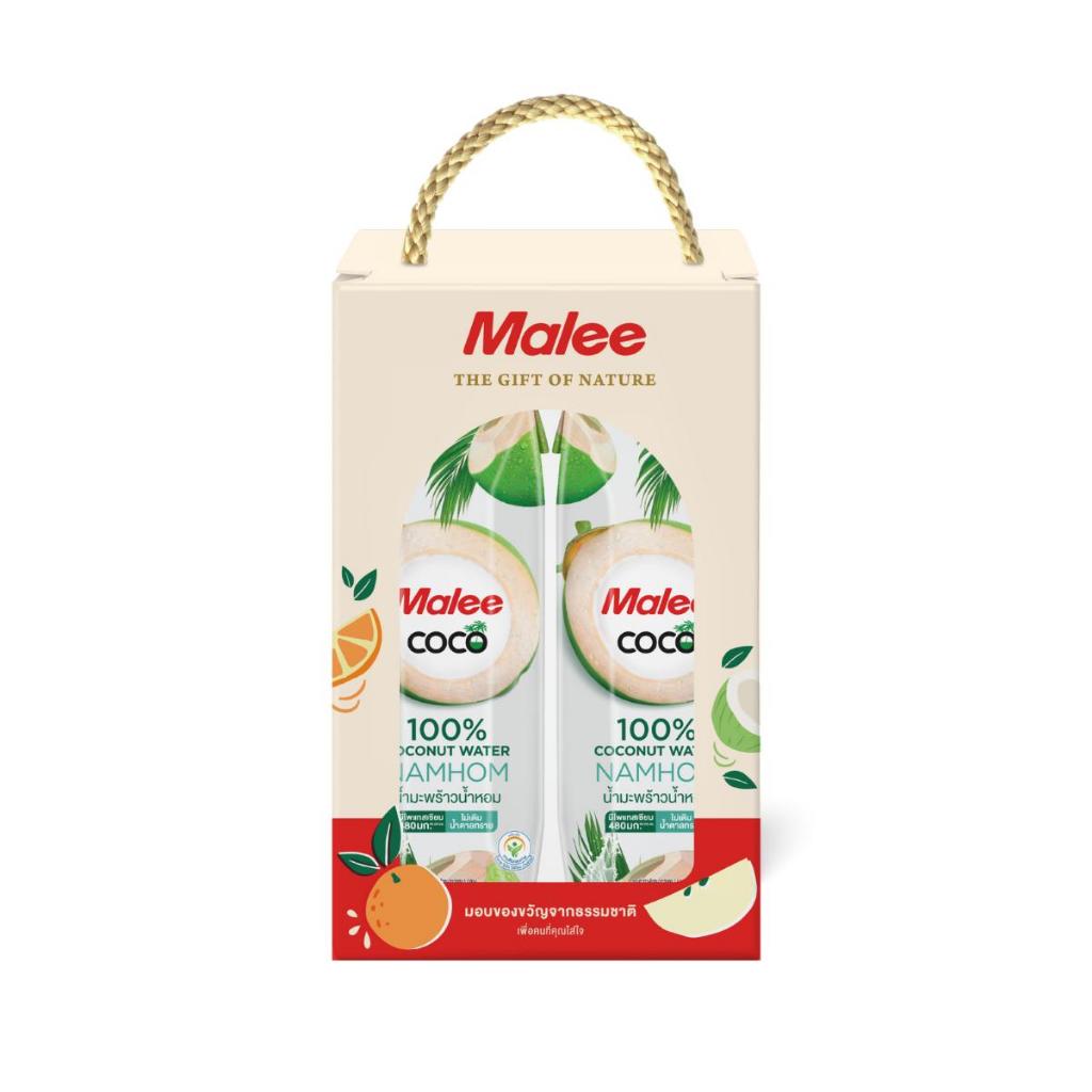 Malee Gift Set Malee Coco น้ำมะพร้าวน้ำหอม 100% ขนาด 1000 ml 1 เซต 2 กล่อง น้ำมะพร้าวแท้ 100%
