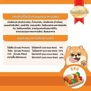 (12 ซอง) ขนมสุนัขเชดด้า คิวบ์ สมาร์ทฮาร์ท 50 กรัม / SmartHeart Cheddar Cube 50g x 12