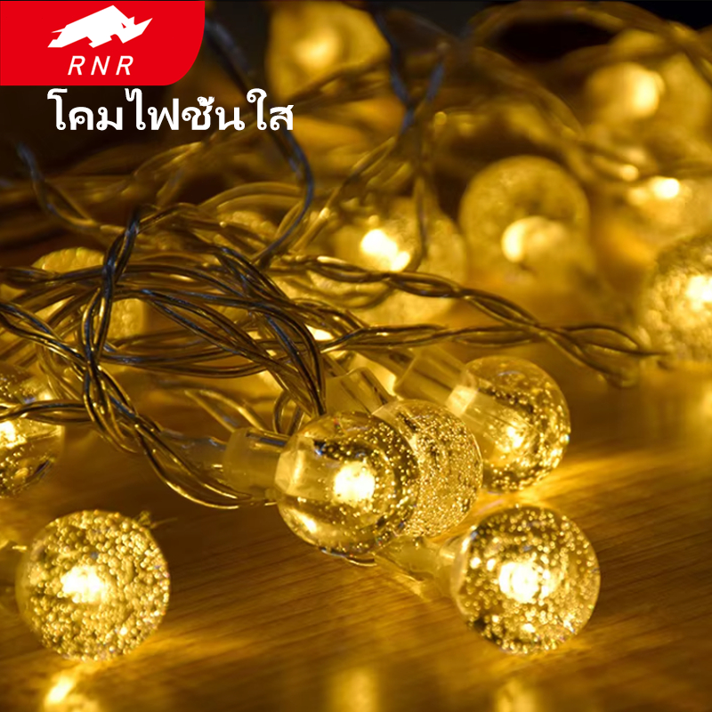 RNR ไฟตกแต่ง ไฟลูกแก้ว 5/10/15เมตร โซล่าเซลล์ ไฟเส้นอัจฉริยะ ไฟตกแต่งสวนและกลางแจ้ง ประหยัดไฟมาก ทนแดด ทนฝนไฟปิงปอง - รูปที่ 3