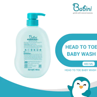 NEW! (แพ็ค 2 ขวด) Babini Head to Toe Baby Wash - สบู่เหลวอาบน้ำและสระผม (480 ml x2)
