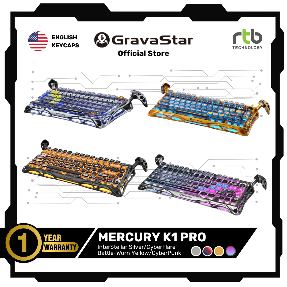 GravaStar Mercury K1 Pro 75% คีย์บอร์ดเกมมิ่งไร้สาย Wireless Mechanical Gaming Keyboard