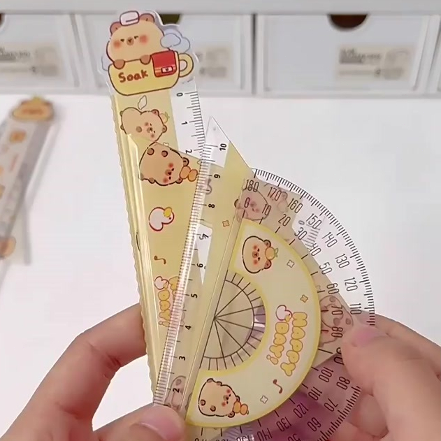 ไม้บรรทัดลายคาปิบาร่า ชุดไม้บรรทัด4ชิ้น เครื่องเขียนของนักเรียน พร้อมส่ง - รูปที่ 5