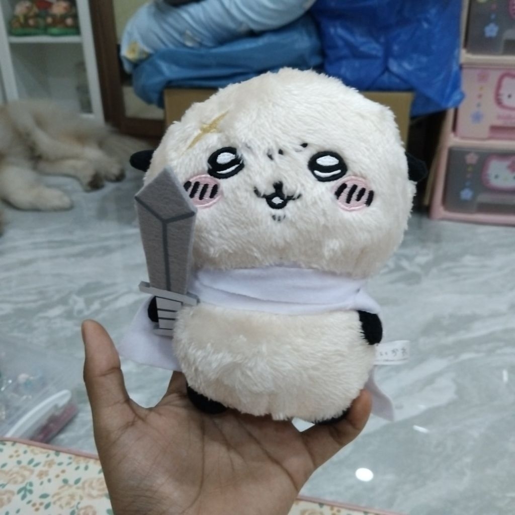 ตุ๊กตา Potetama Rakko จากเรื่อง Chiikawa ซึ่งเป็นตัวนากในซีรีส์มังงะและอนิเมะยอดนิยมของญี่ปุ่น