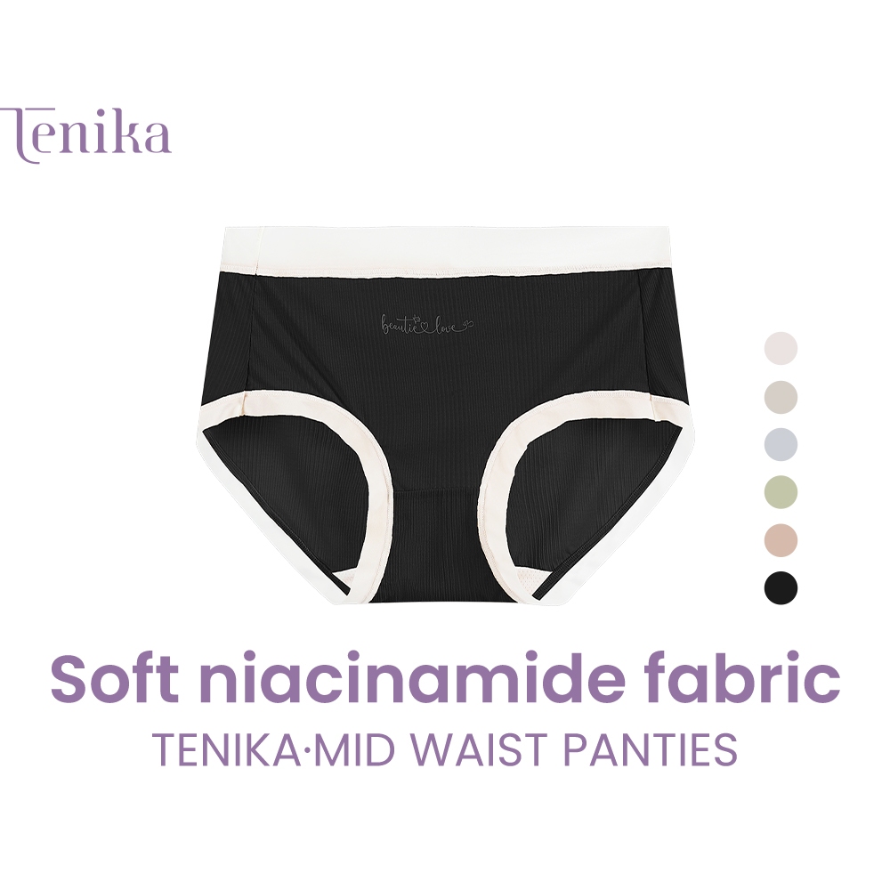 TENIKAกางเกงในผู้หญิง  Mid-Waist Panties Ice Silk ส่วนที่บาง เรียบนุ่มลื่น 6 Colors #KNI-103