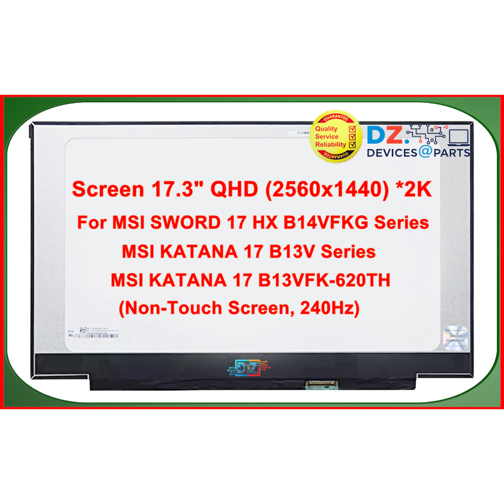 จอโน๊ตบุ๊คLCD•LED Notebook 17.3"นิ้ว For MSI SWORD 17 HX B14VFKG Series, MSI KATANA 17 B13VFK-620TH•