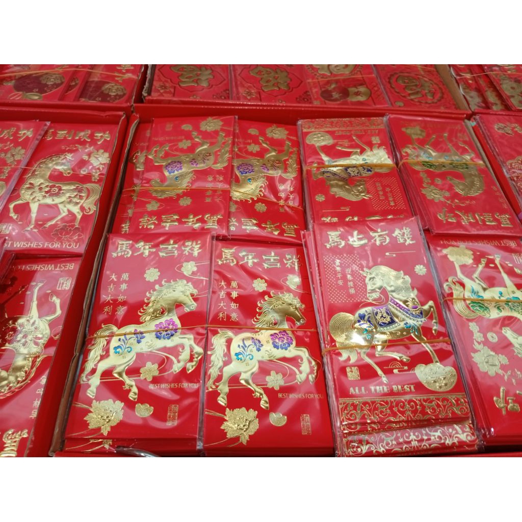 ซองแดง(อั่งเปา)รูปม้ามงคลงานคละแบบ(1ห่อมี6ซอง)
