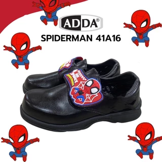 รองเท้านักเรียนอนุบาล ผู้ชาย ADDA การ์ตูนลิขสิทธิ์ สไปเดอร์ สีขาว - สีดำ Size 25-35