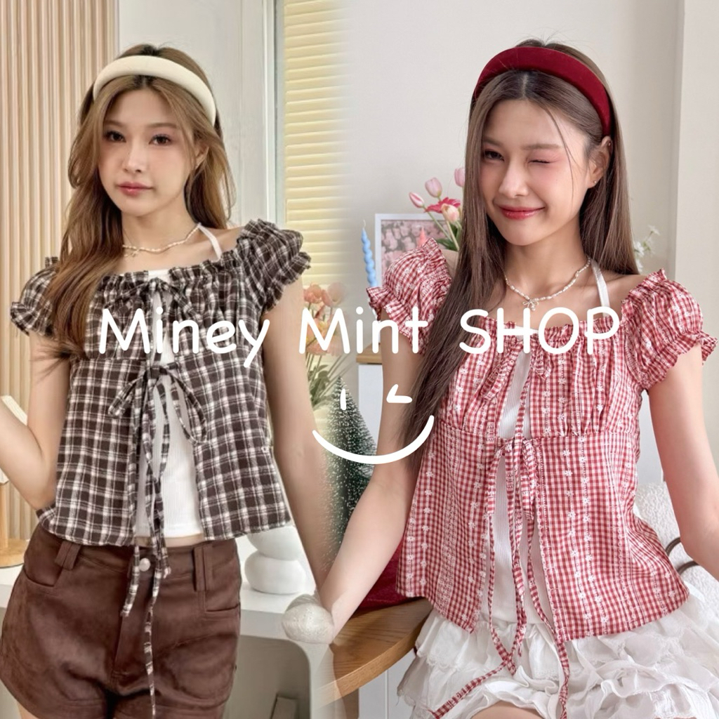 miniminey🌈 แขนตุ๊กตาผูกหน้าสองชั้นสก็อตน้ำตาล ชิ้นข้างในเป็นผ้ายืดนุ่มนิ่มยืดได้เยอะ ใส่ให้มาเต็มๆตัวมีเชือกผูกคล้องคอ