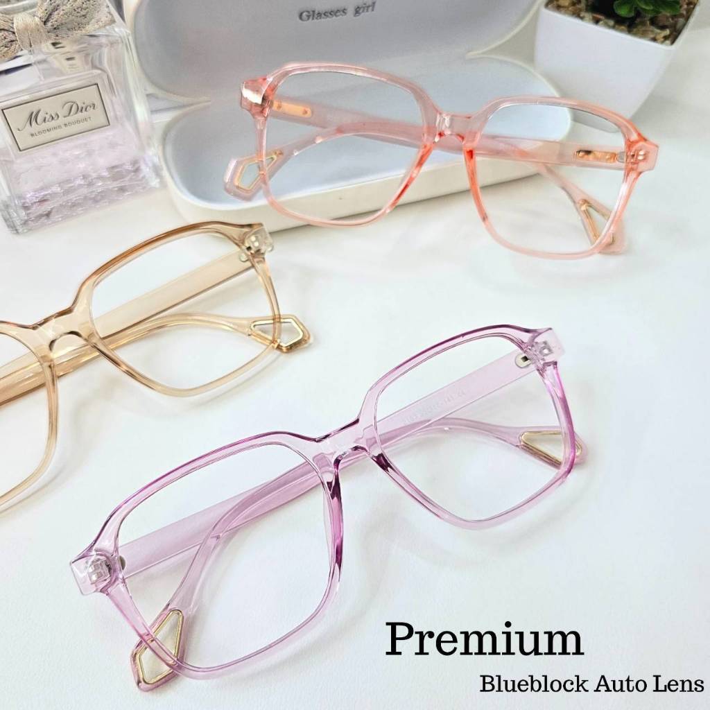แว่นกรองแสง กรองแสงหน้าจอ กันรังสีสีฟ้า+ออกแดดเปลี่ยนสี (รุ่น 5237)